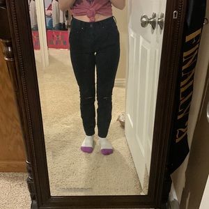 High rise skinny jeans from PacSun. Size 23. Very black.